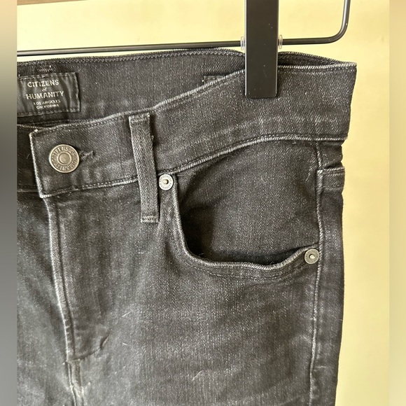 Citizens of Humanity Rocket Ankle High Rise Skinny Jeans w/ Stud Detail 26 Black - Picture 6 of 13